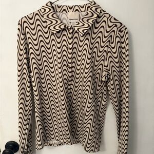 Industry Brown and Cream Wavy Pattern Shirt